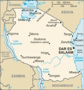Tanzania kaart
